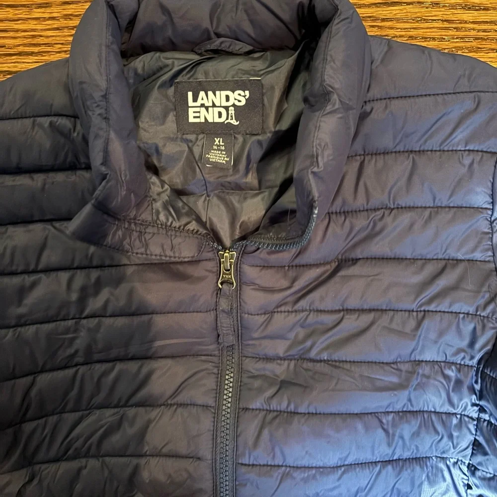 Lands’ End puffer jacket boys size XL 14-16y - Picture 4 of 7